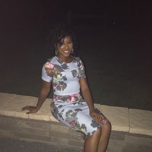 Blue floral asos dress